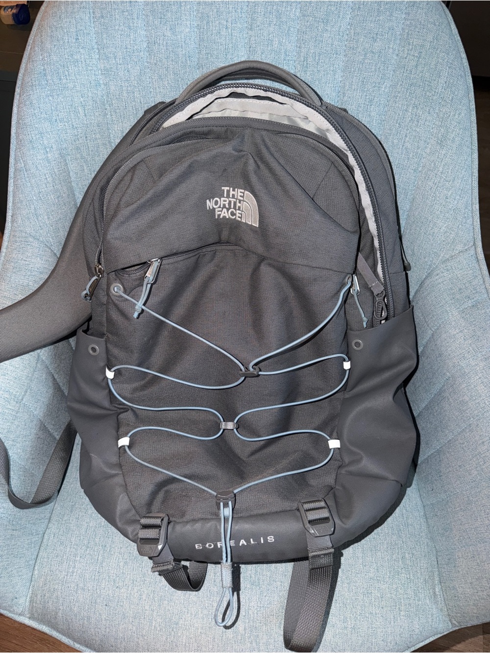 The North Face Borealis Backpack in Black with Gray Accents